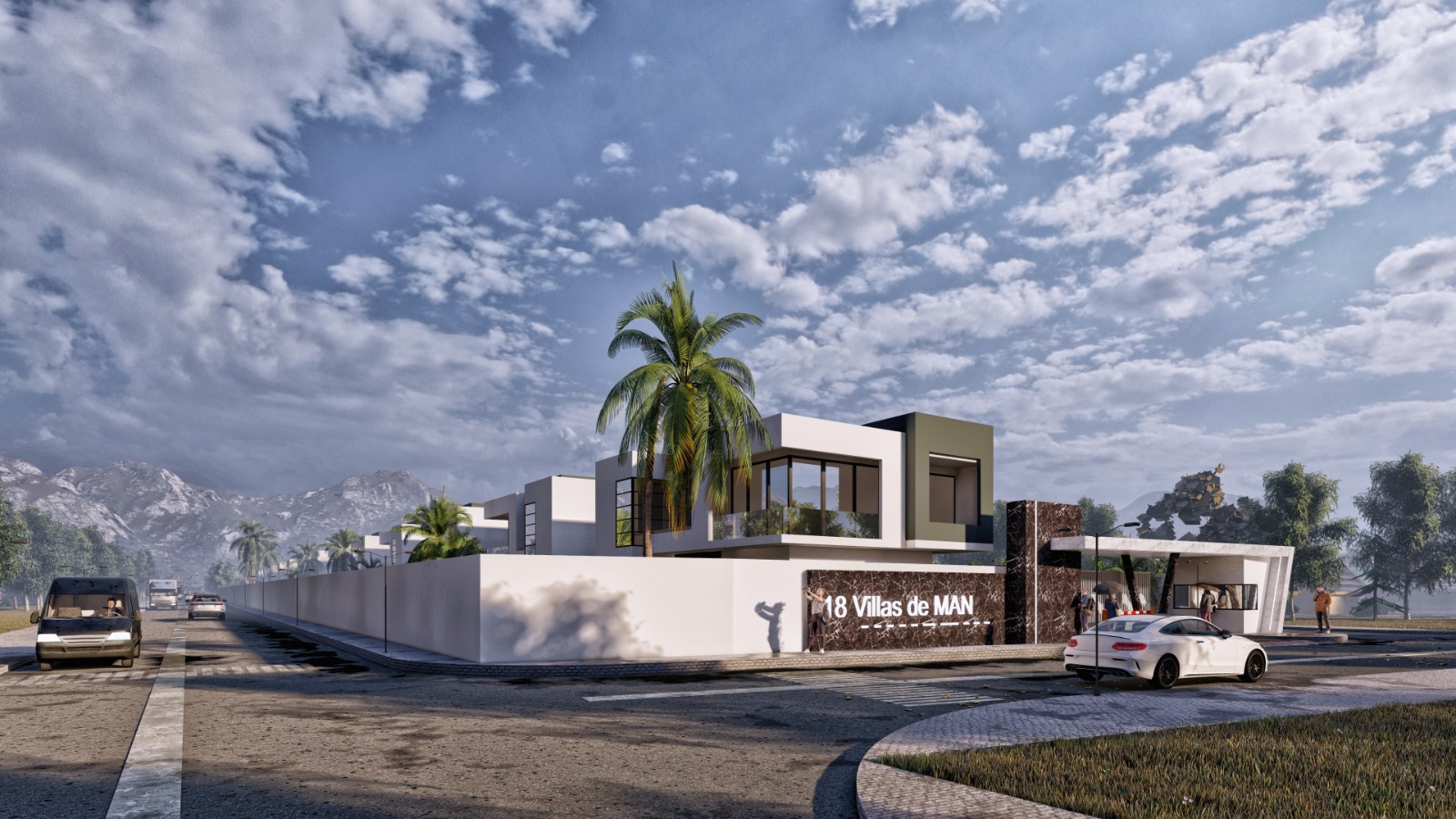 3D cite 18 villas de man