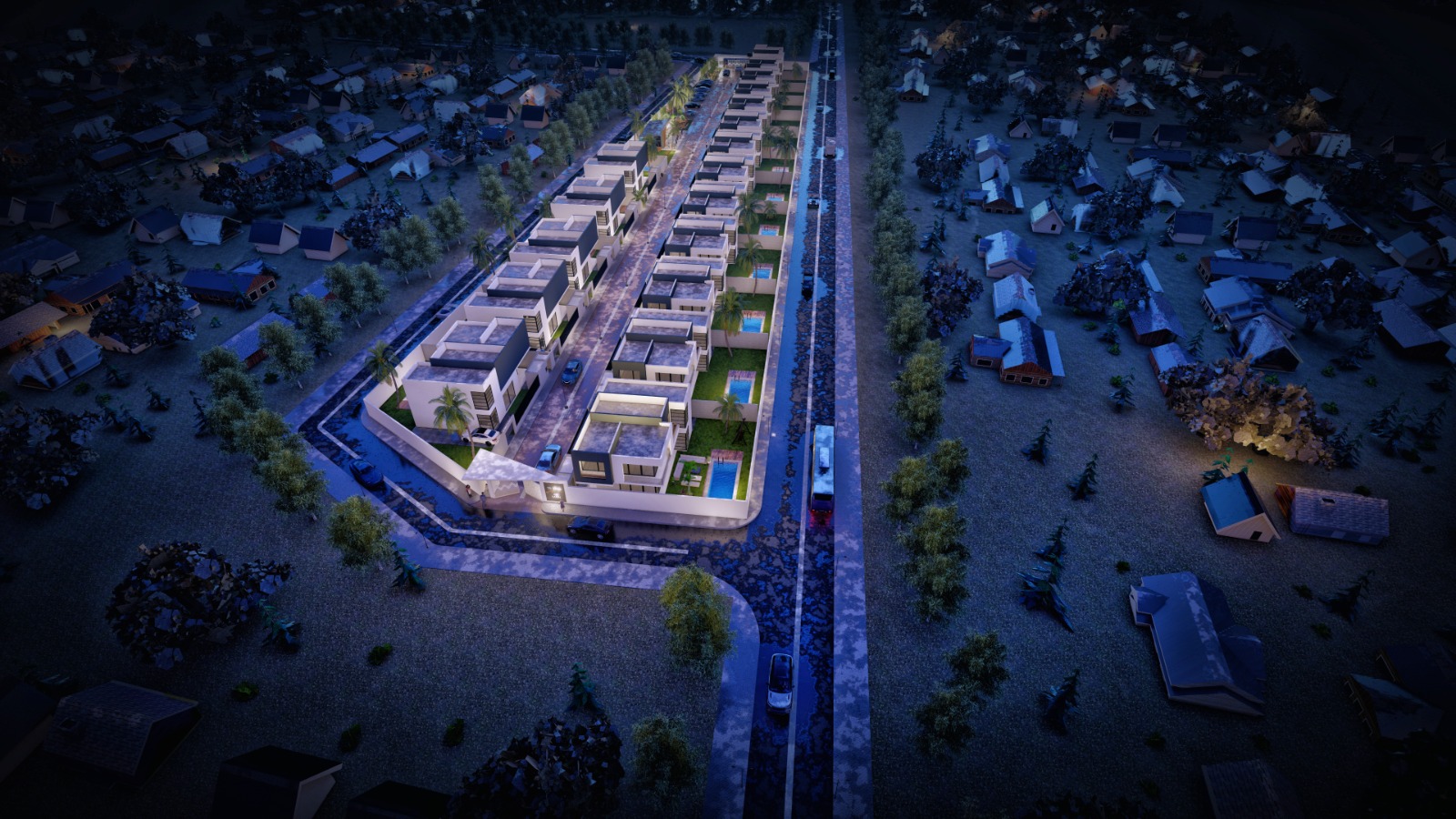3D cite 18 villas de man