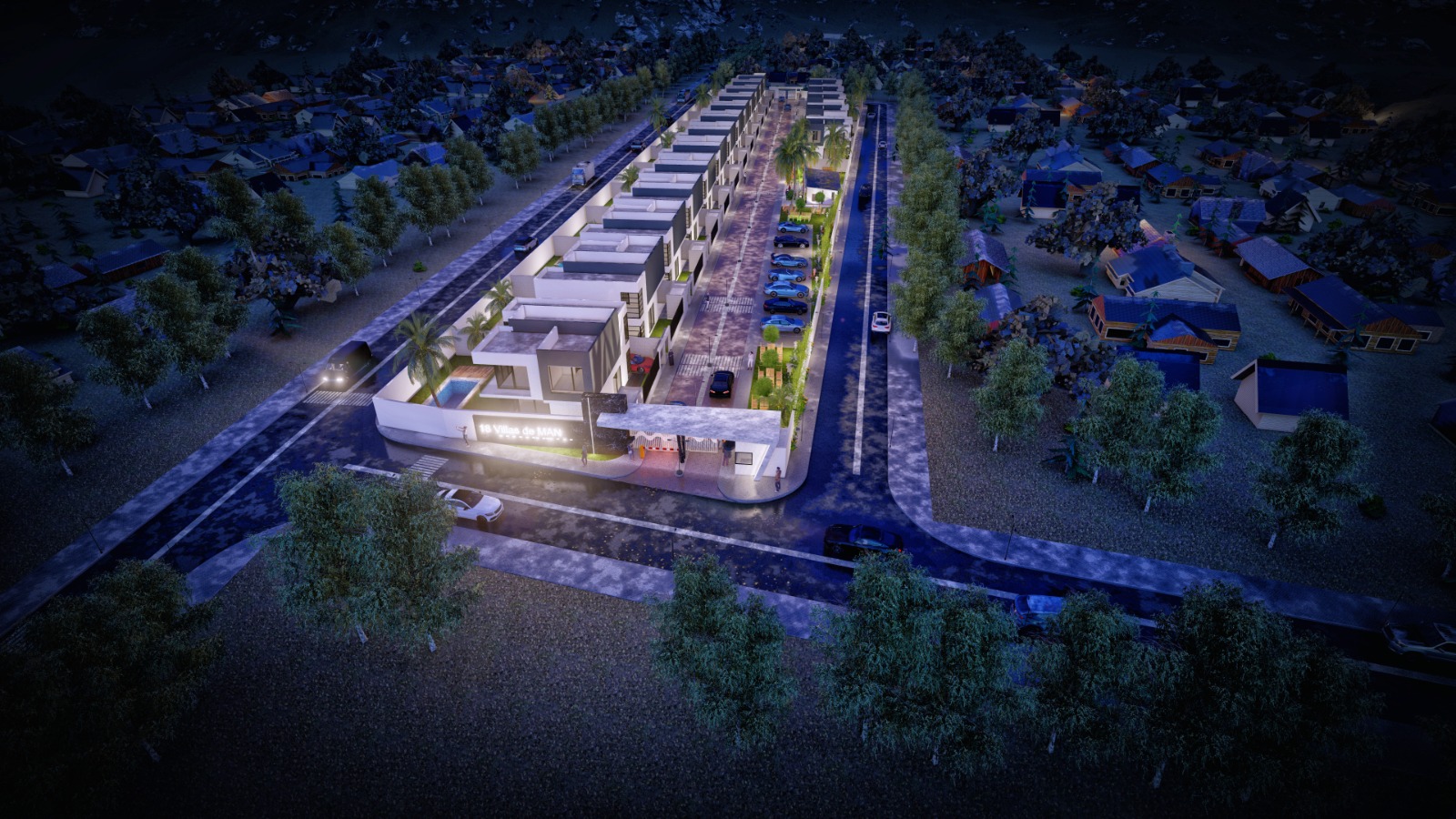 3D cite 18 villas de man