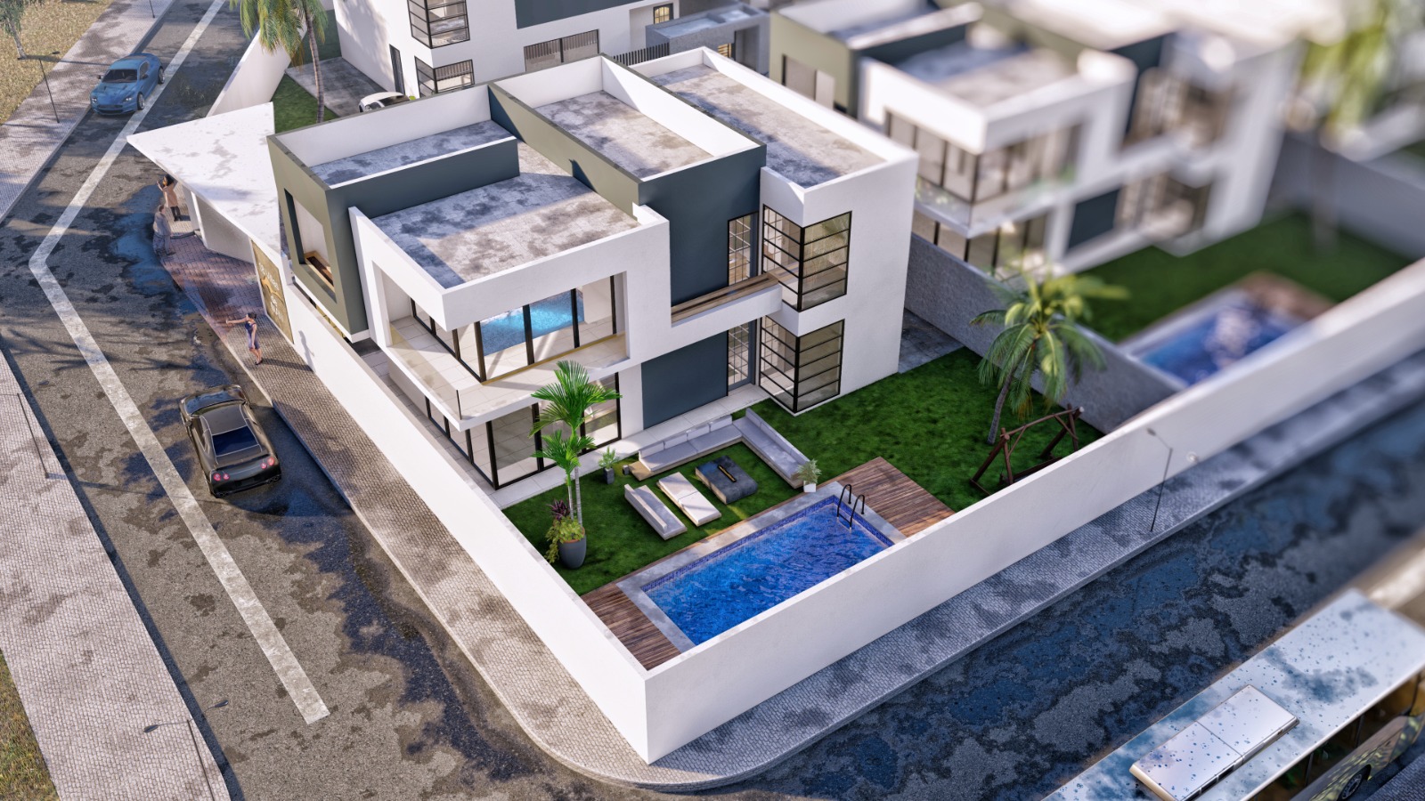 3D cite 18 villas de man