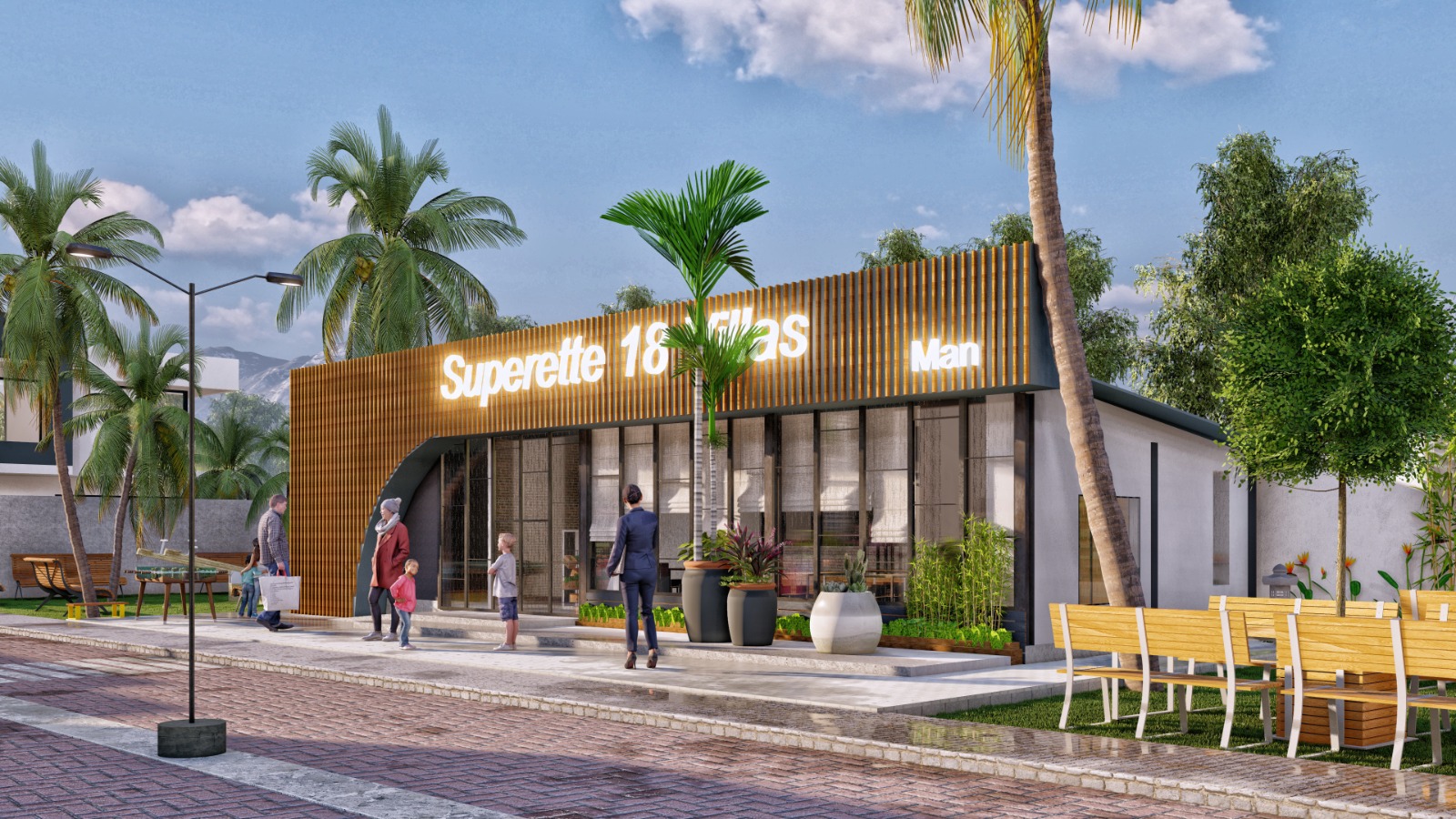 3D cite 18 villas de man